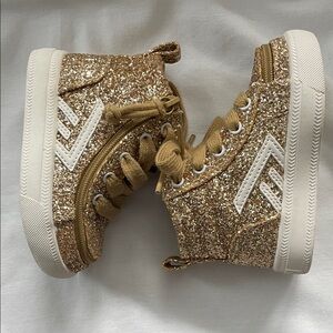Billy Kids Adaptive Gold Glitter High-Top Sneakers Size 5 M